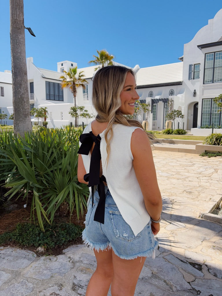 Bailey Bow Top in Cream