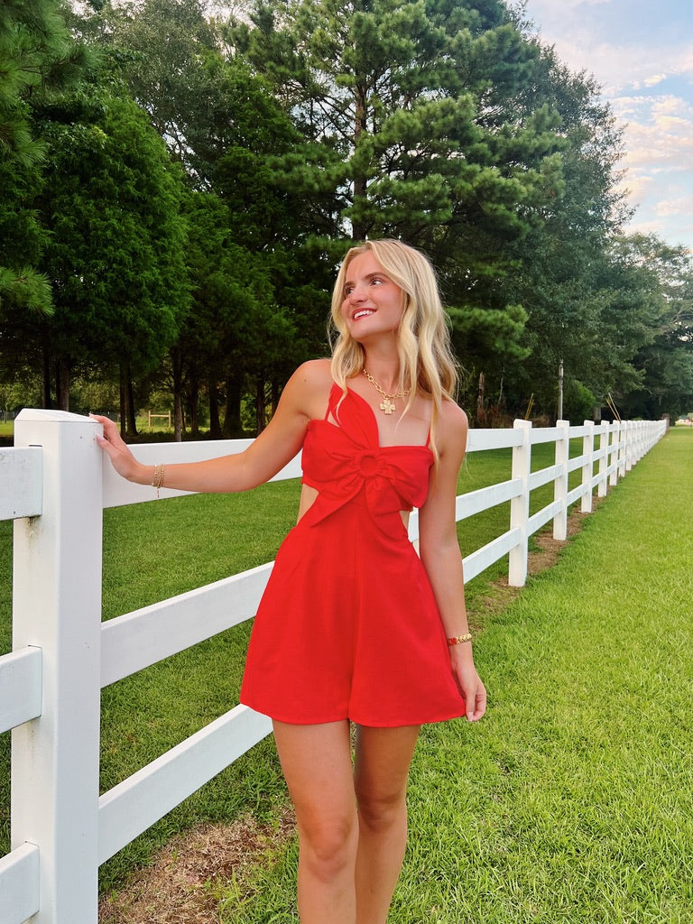 Make A Statement Red Romper