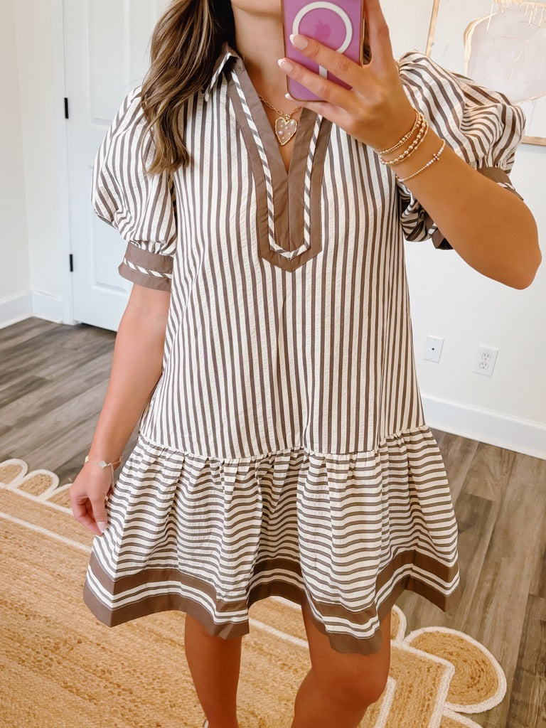 Chestnut Striped Dress