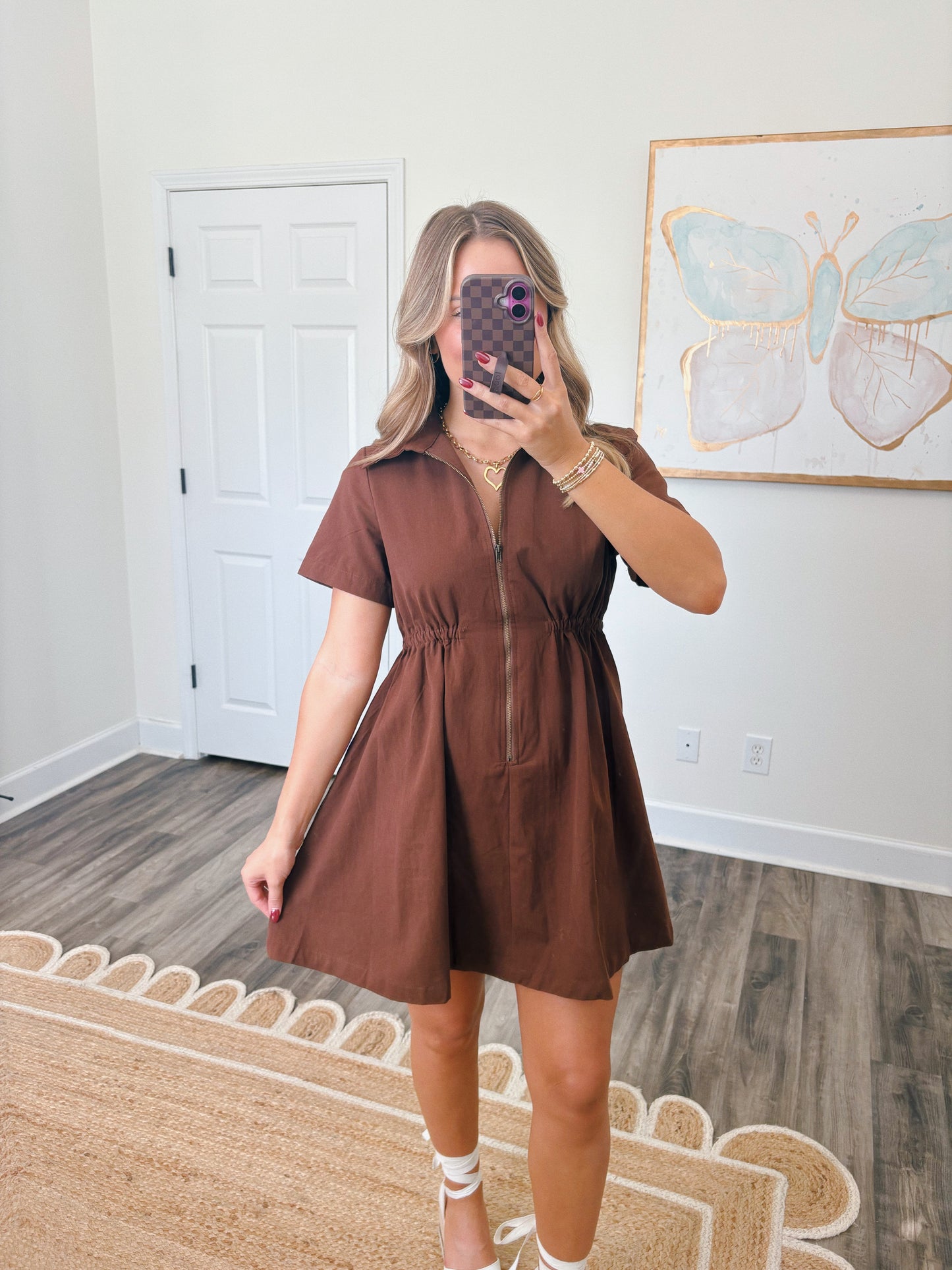 Chestnut Collared Dress