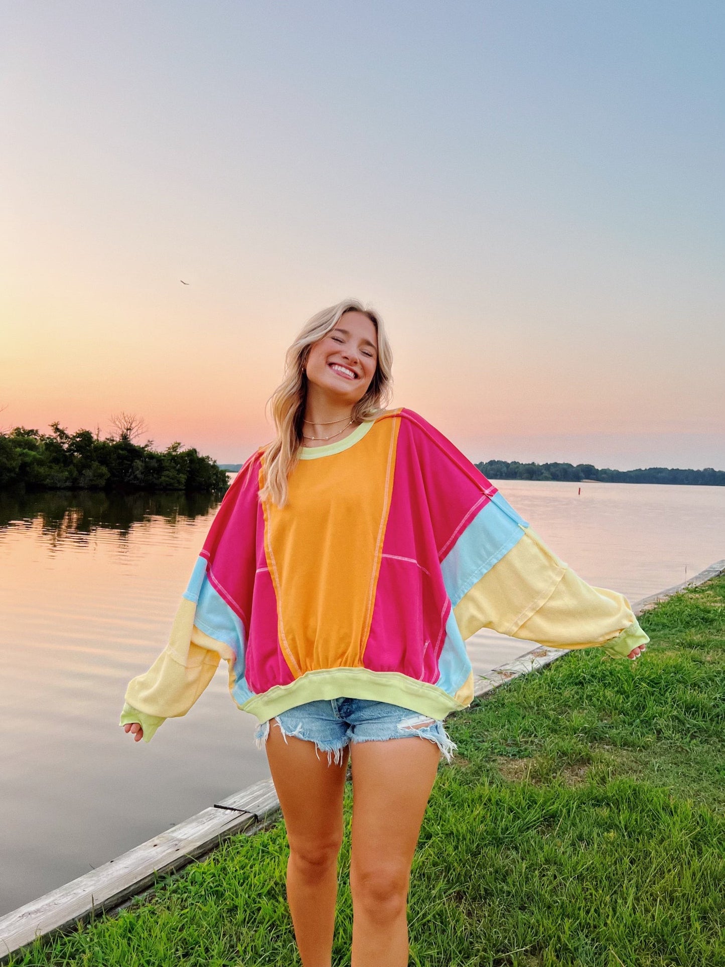 Orange Color Pop Pullover