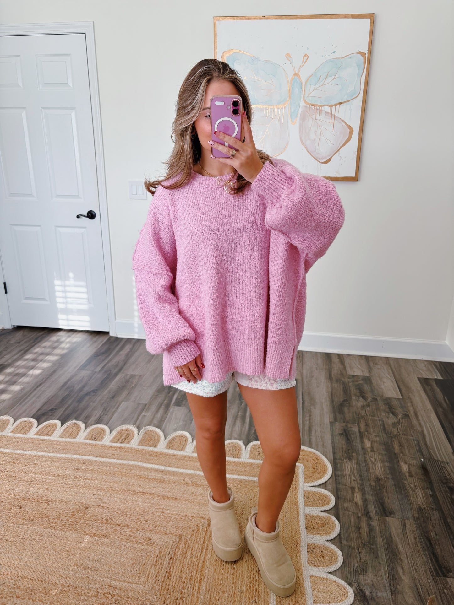 Oversized Poppy Sweater in Pink