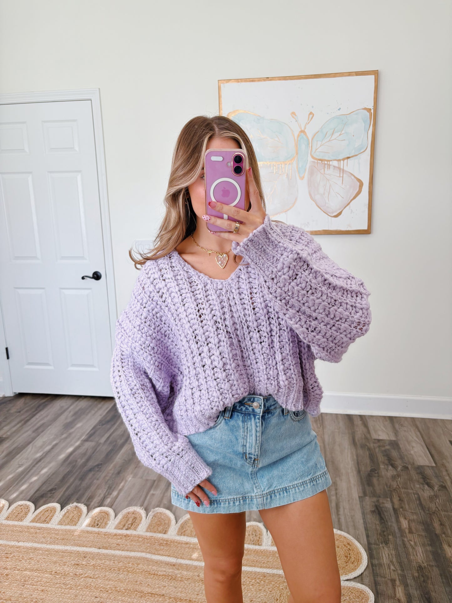 Lilac Chunky Knit Sweater