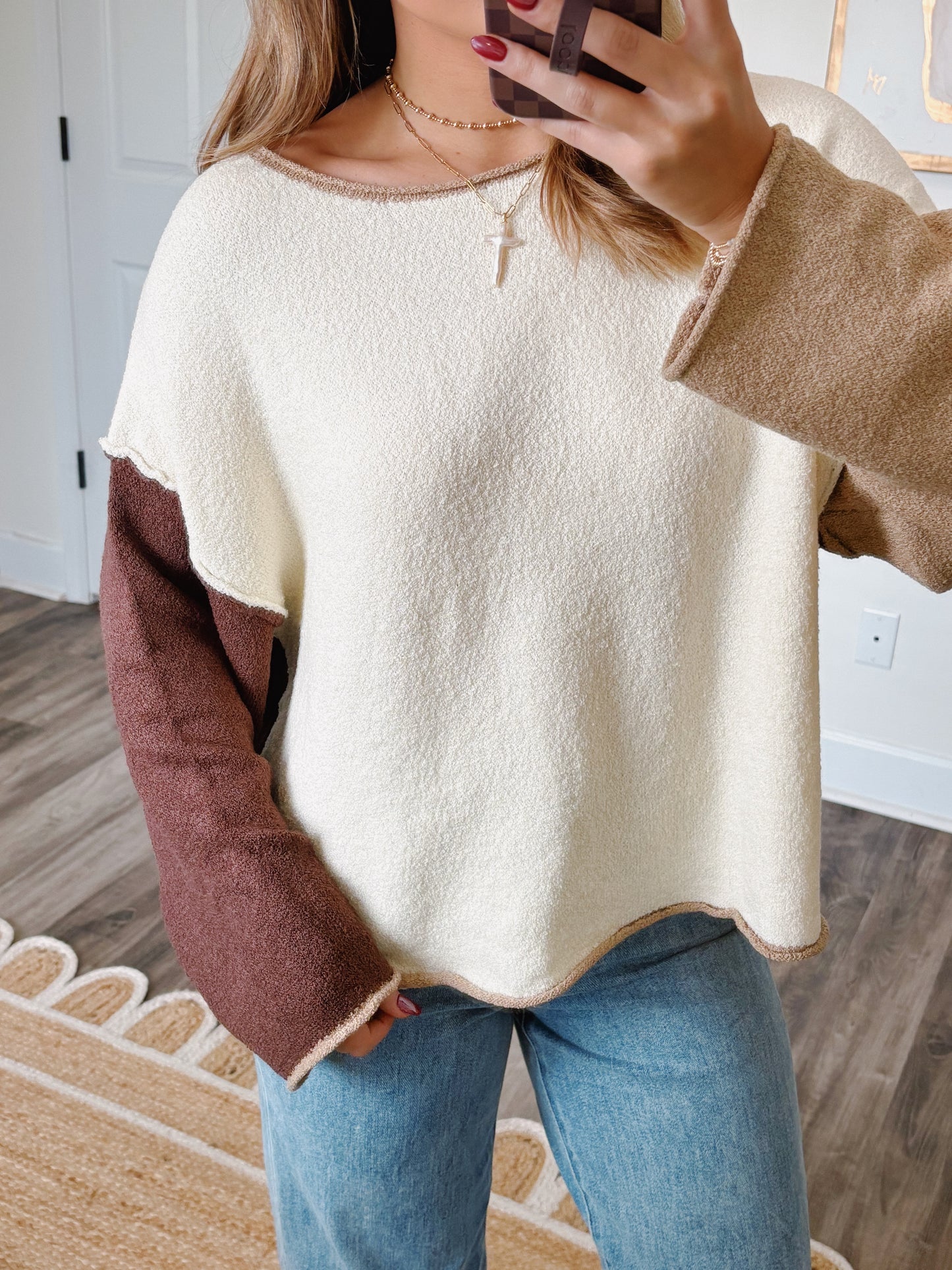 Two-Tone Neutral Sweater