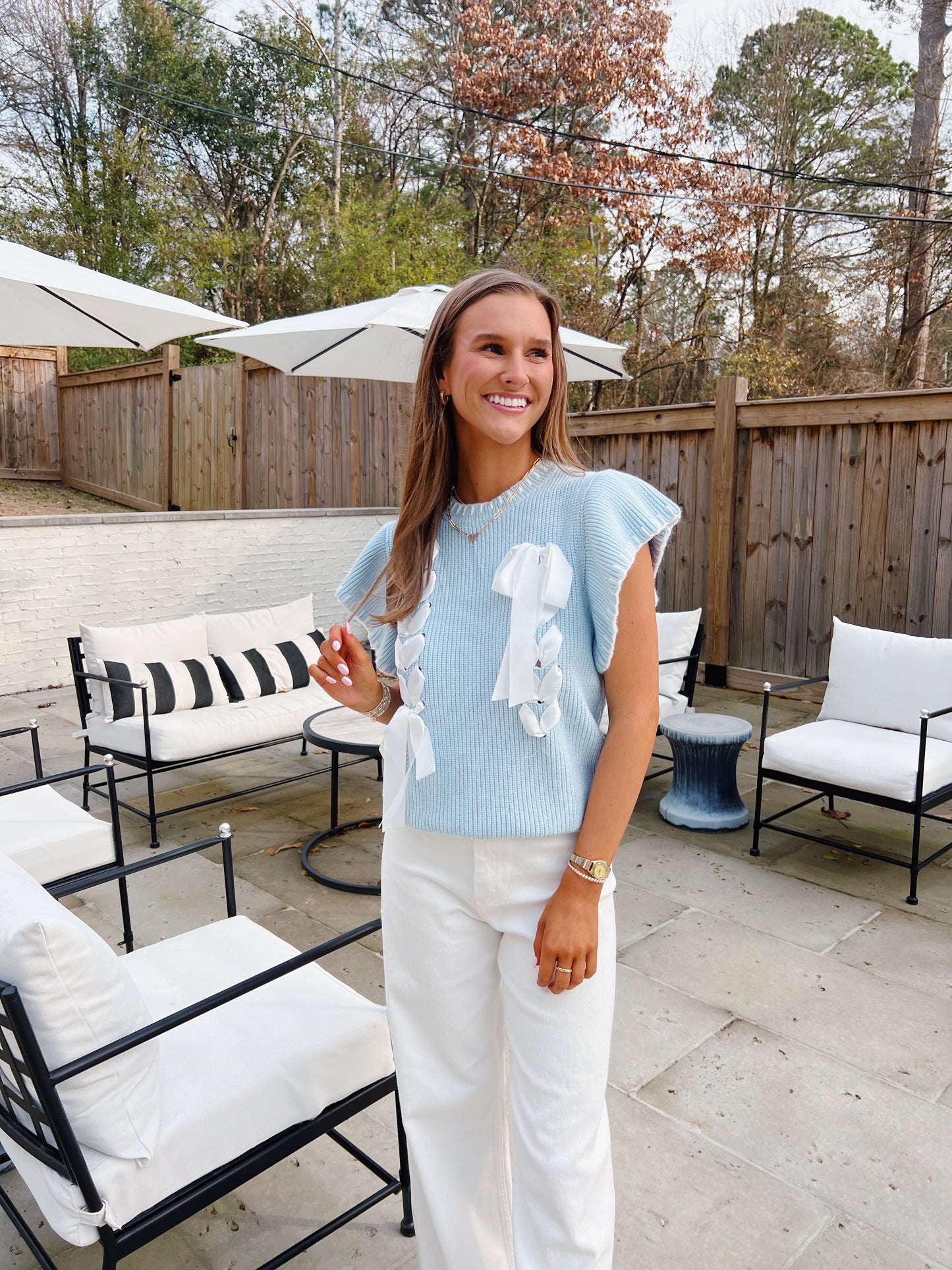 Cutie Girl Sweater Vest Blue