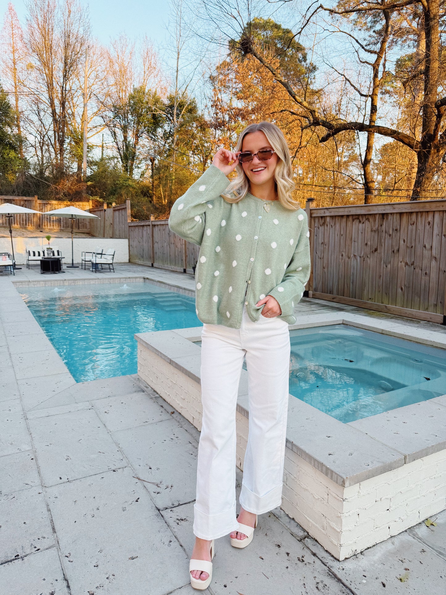 White High Rise Cuffed Jean