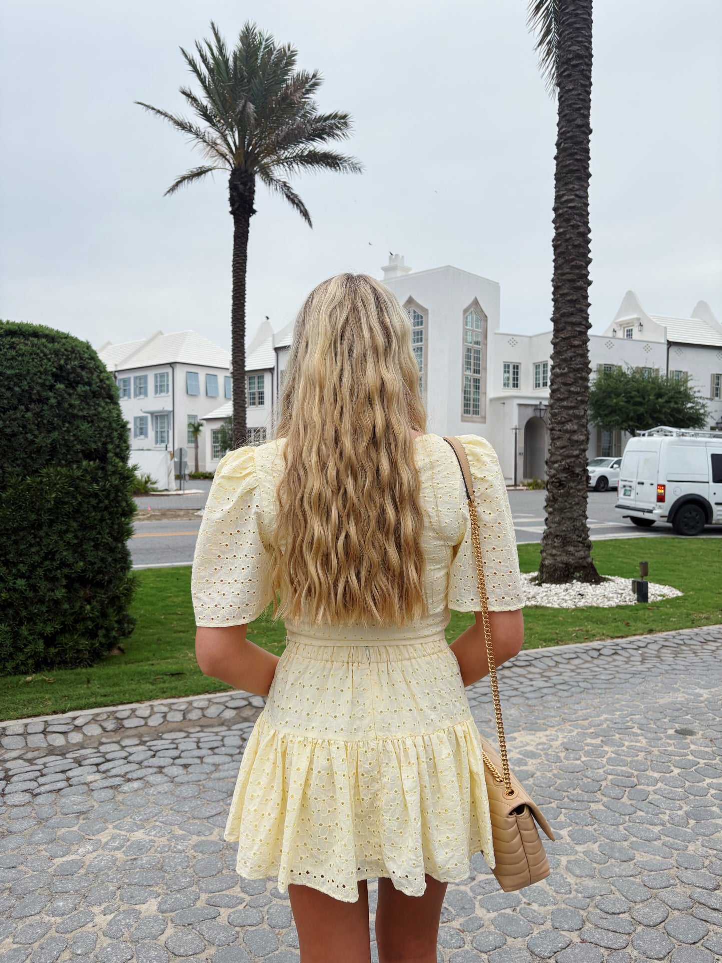 Lemon Eyelet Skirt Set