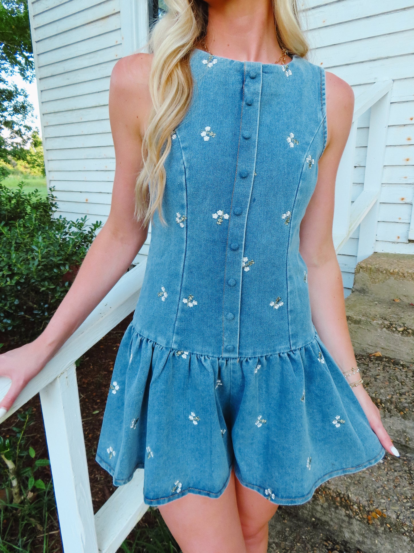 Daisy Denim Romper Dress