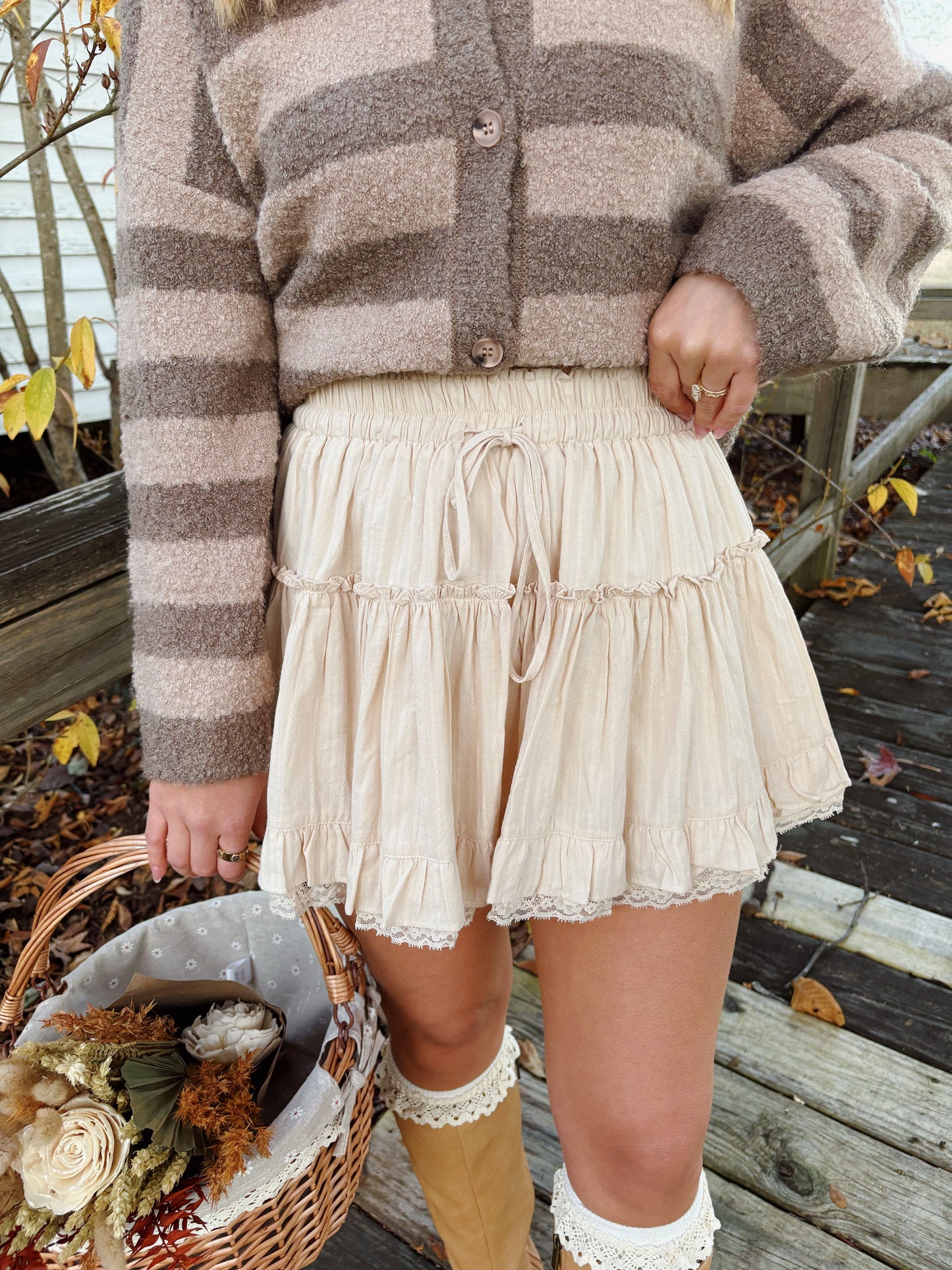 Ivory Lace Skort