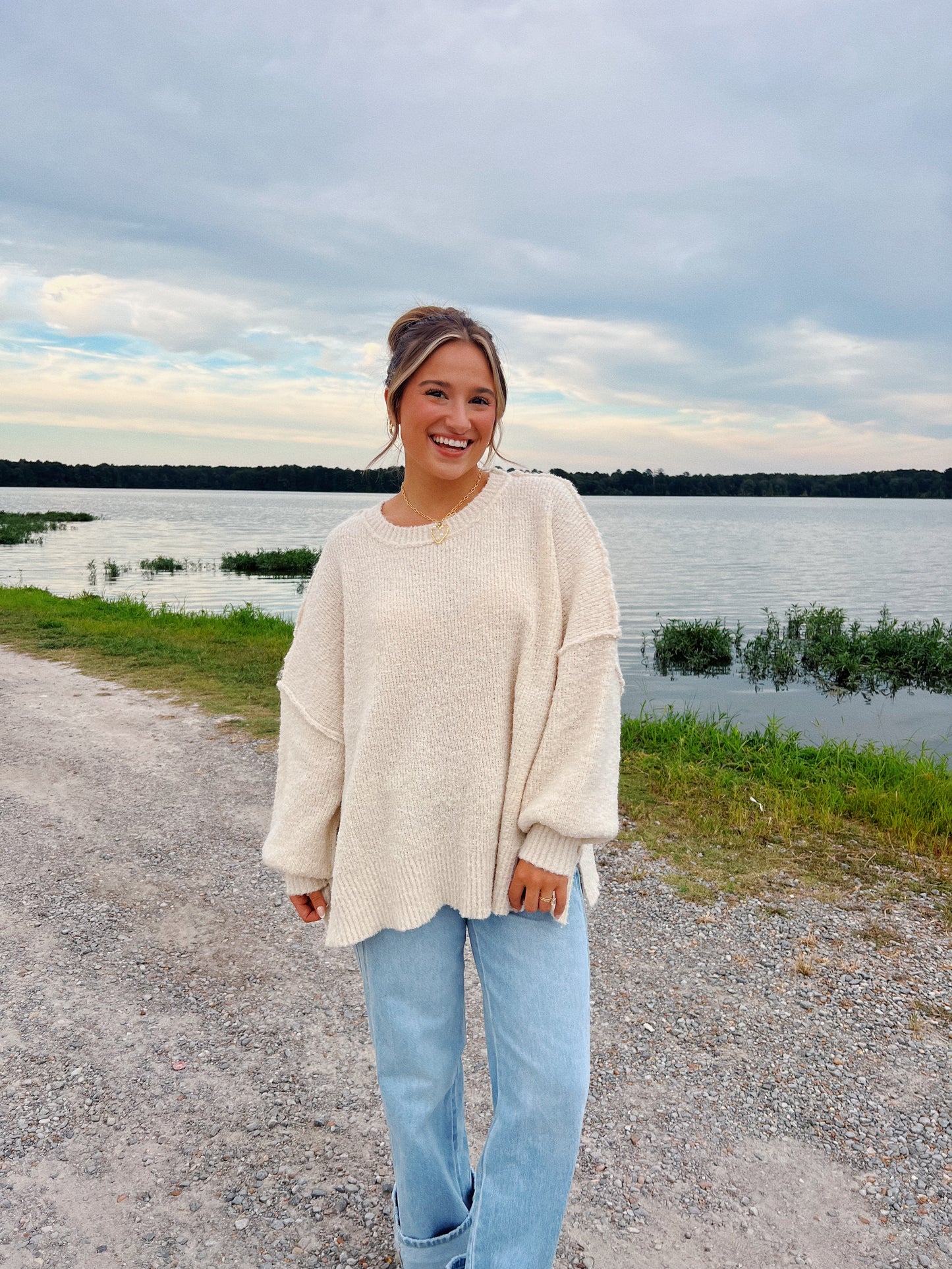 Oversized Poppy Sweater in Ivory
