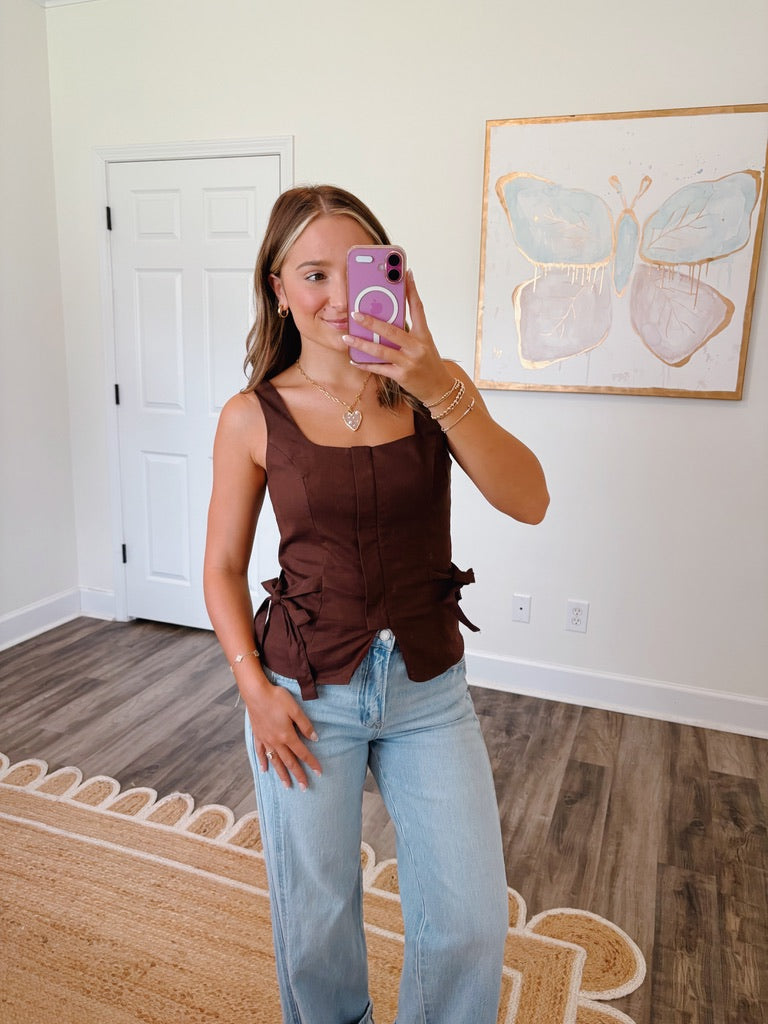 Back To Business Top in Chocolate