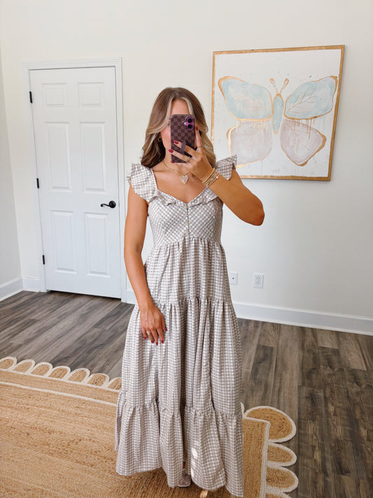 Gingham Hearts Maxi Dress