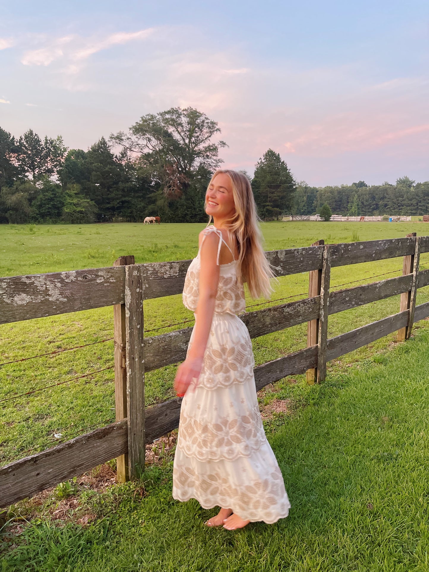 Ivory Embroidered Skirt Set