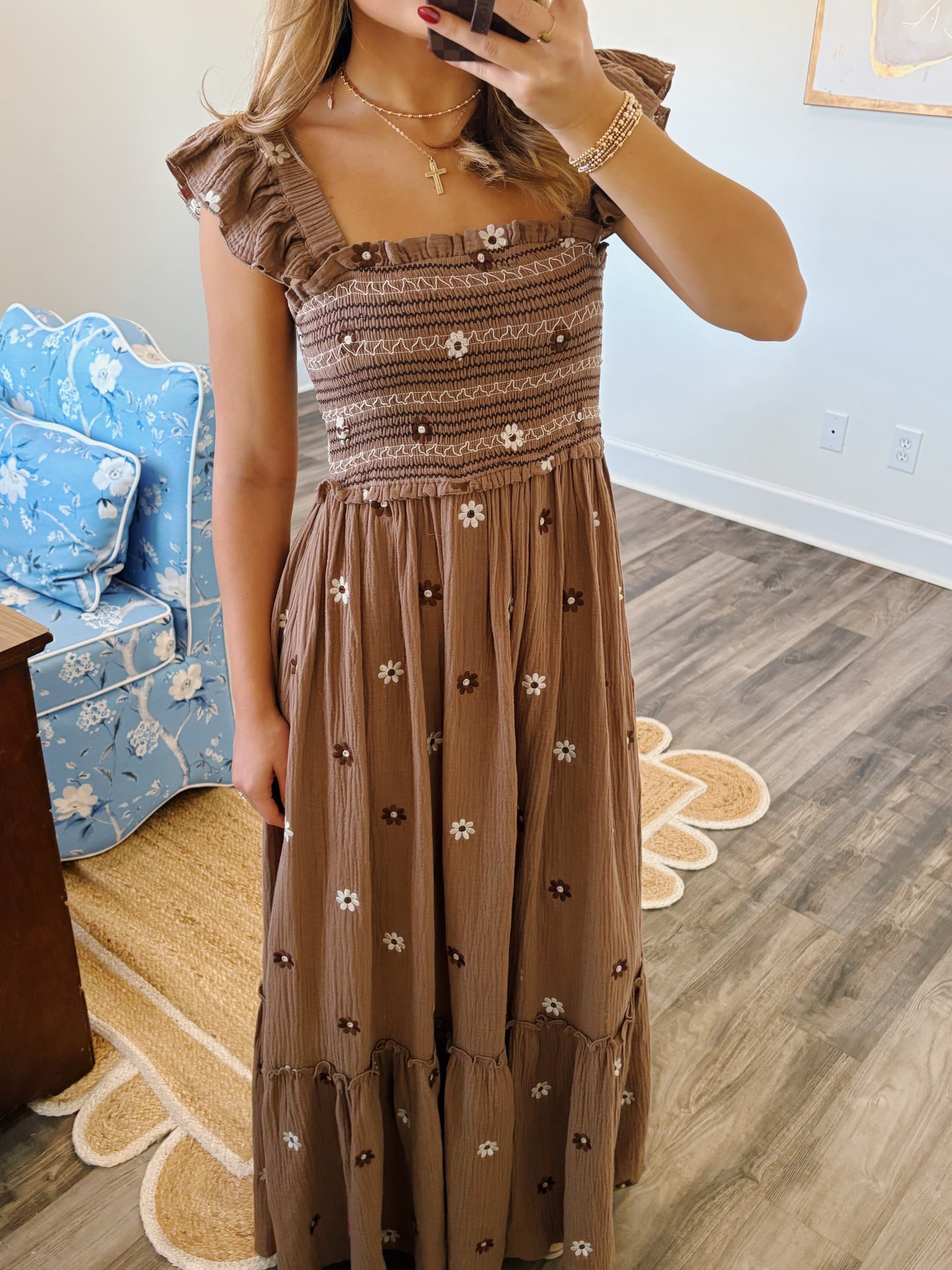 Dreaming Of Fall Embroidered Dress