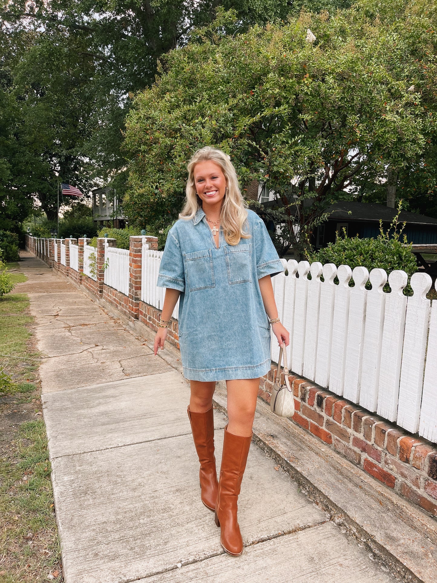 Collared Denim Dress
