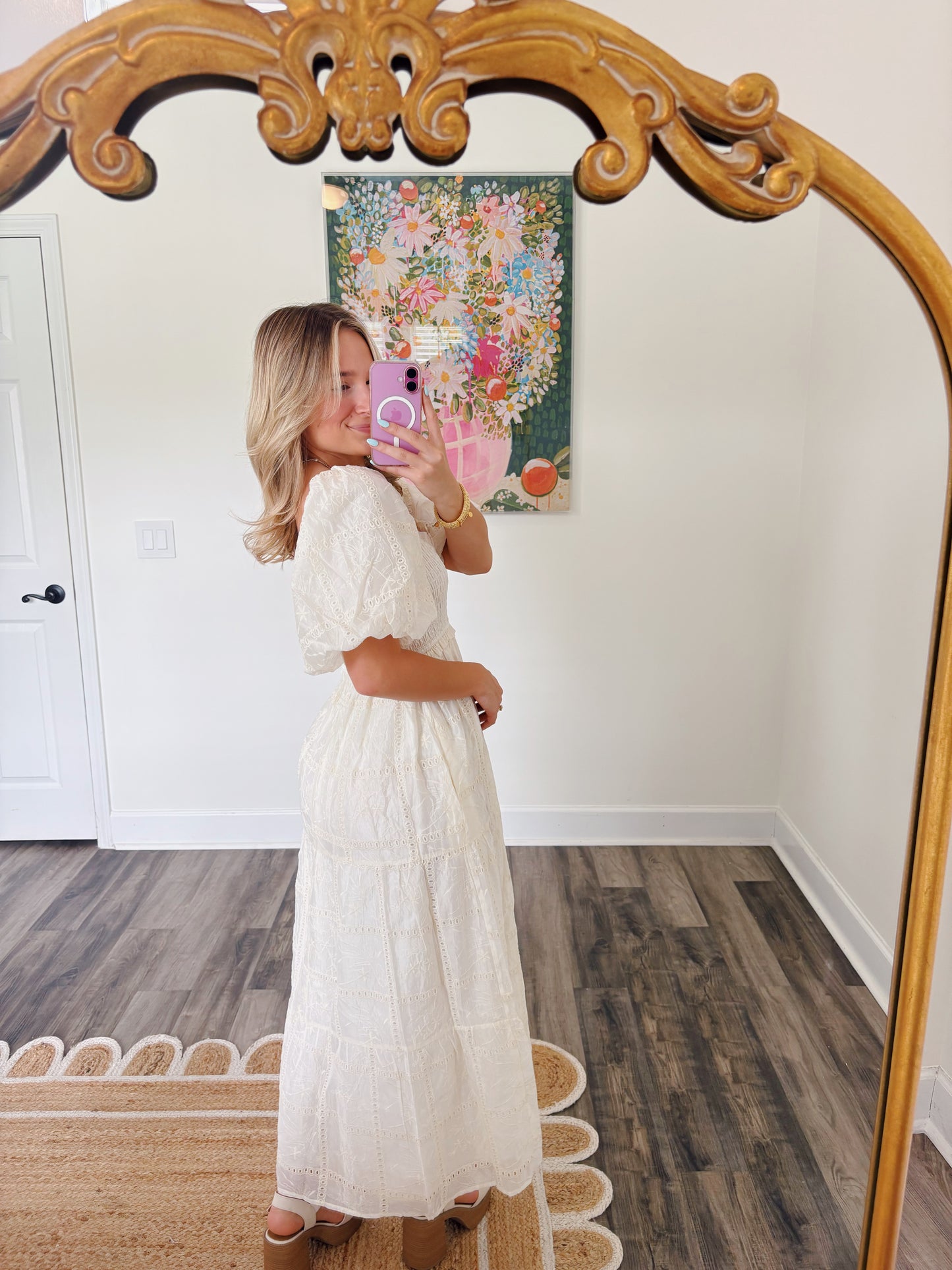 Cream Puff Sleeve Dress