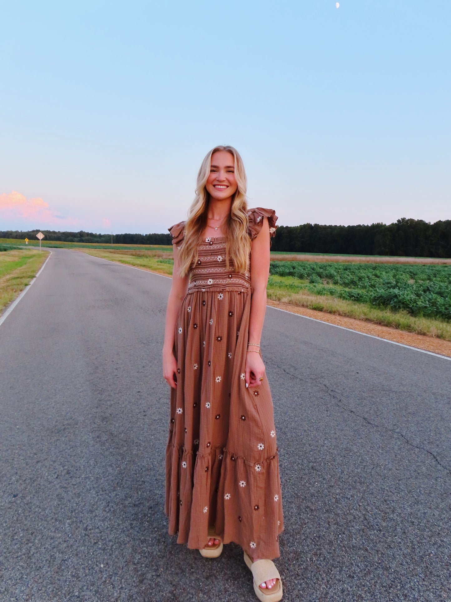 Dreaming Of Fall Embroidered Dress