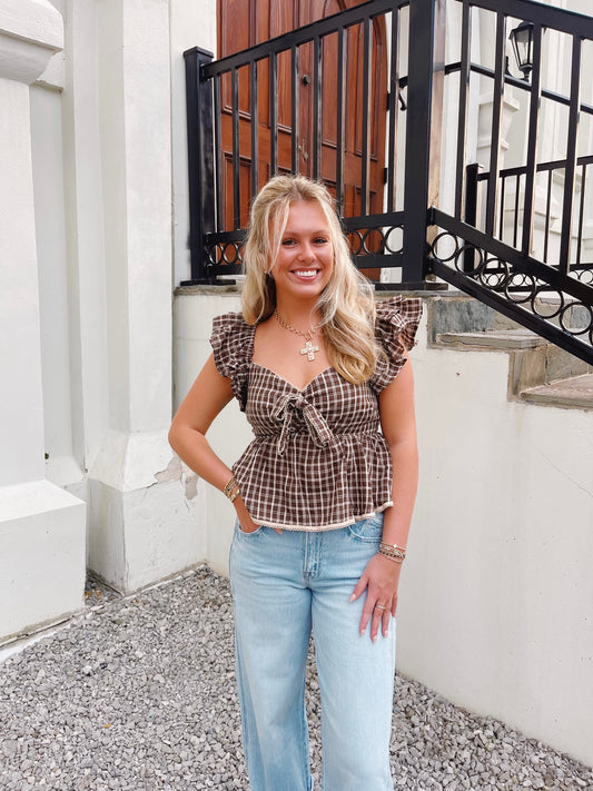 Plaid Baby Doll Top