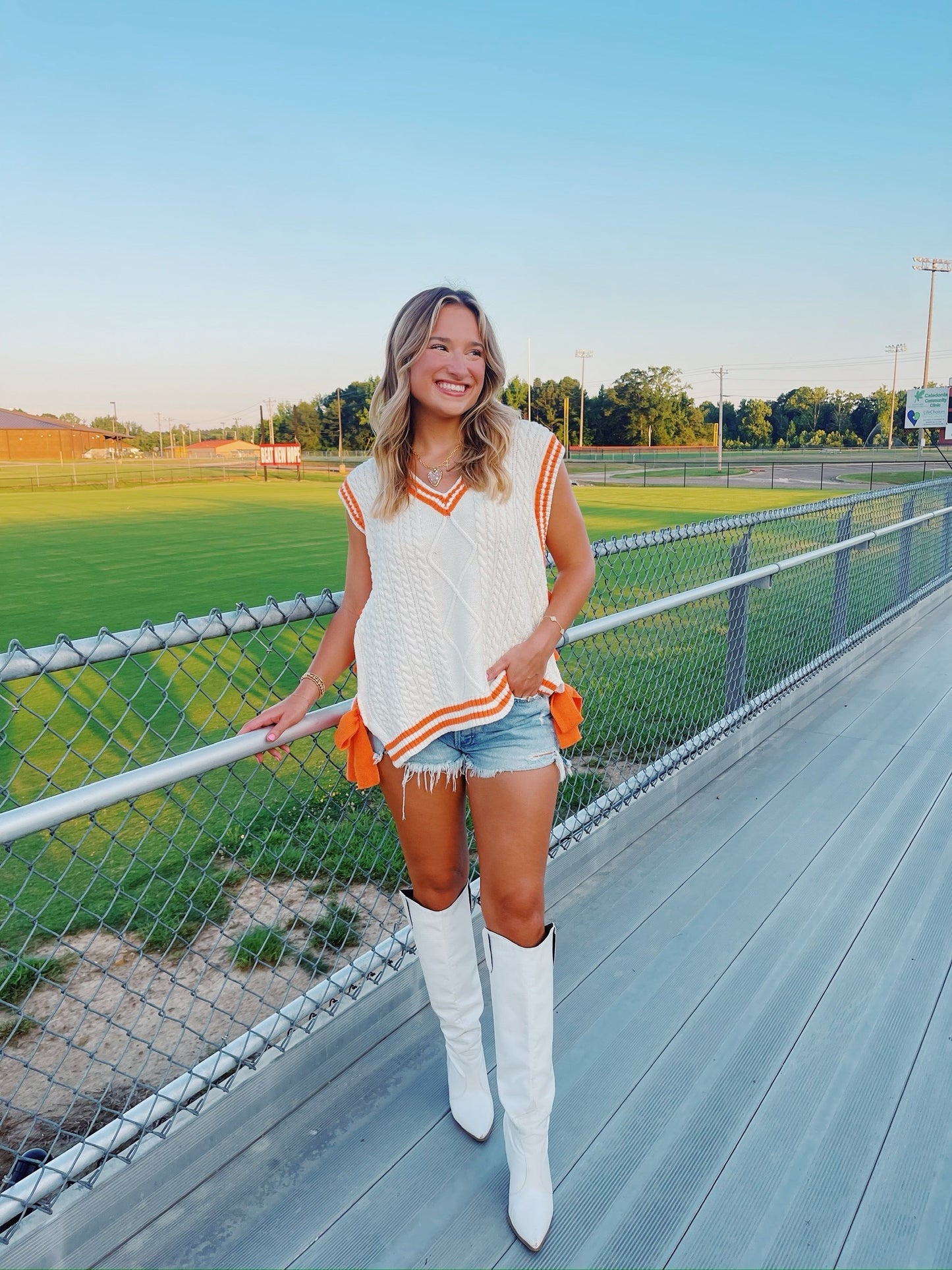 Varsity Knit Orange Vest