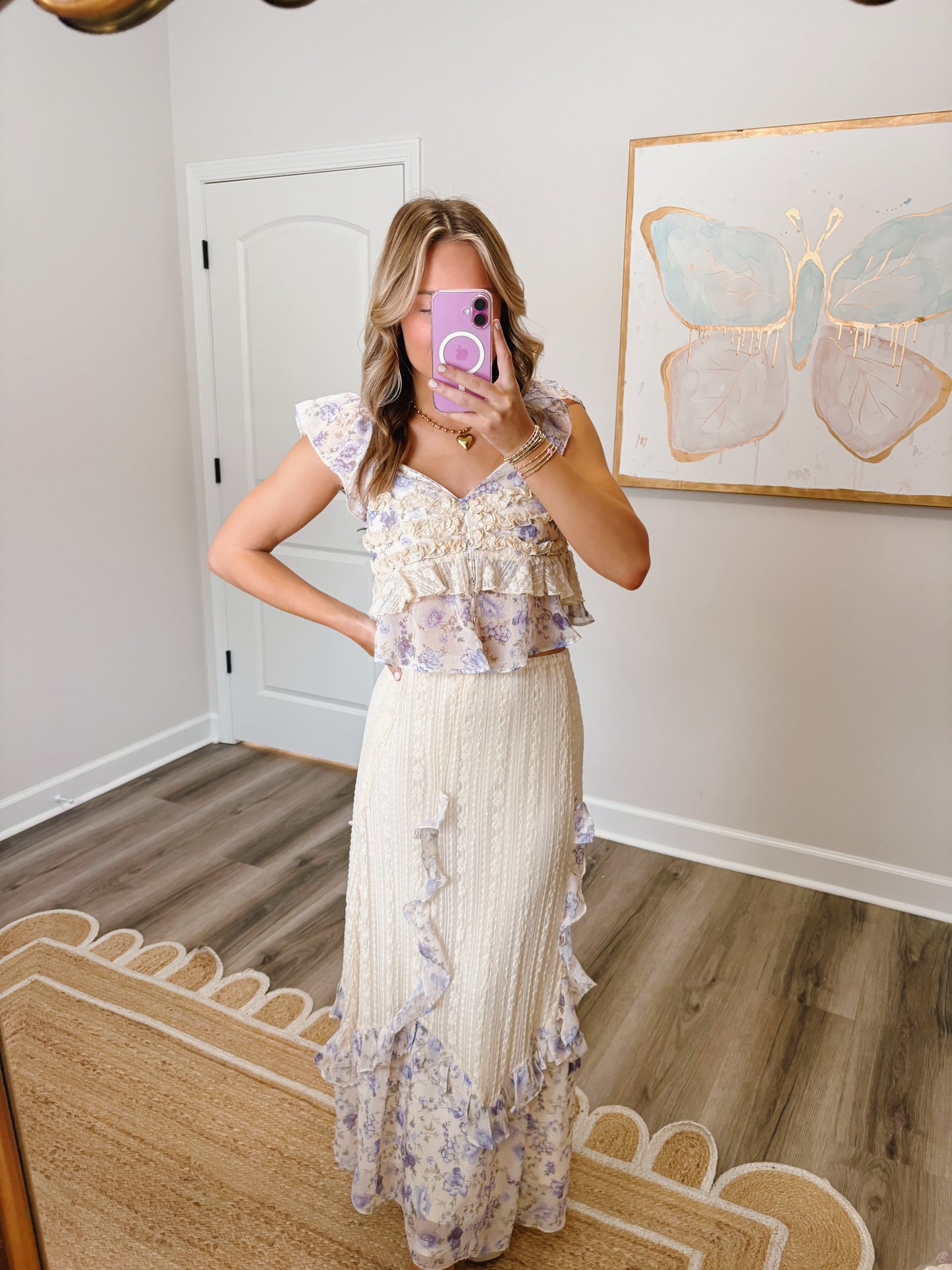 Ruffles and Lace Set in Lavender