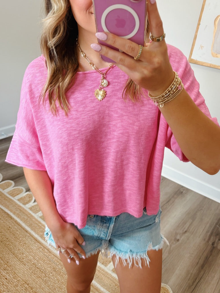 Take It Easy Top Pink