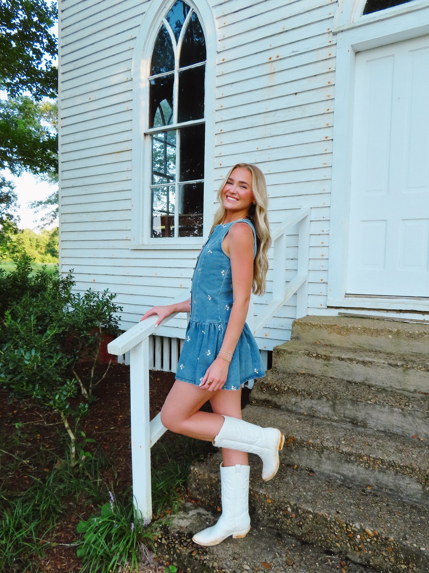 Daisy Denim Romper Dress