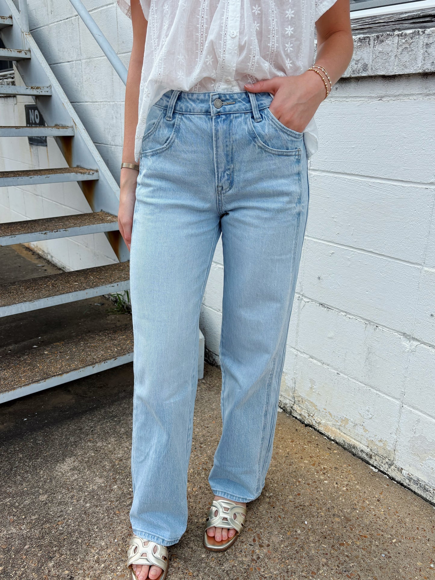 Cuffed Kris Wide Leg Jeans