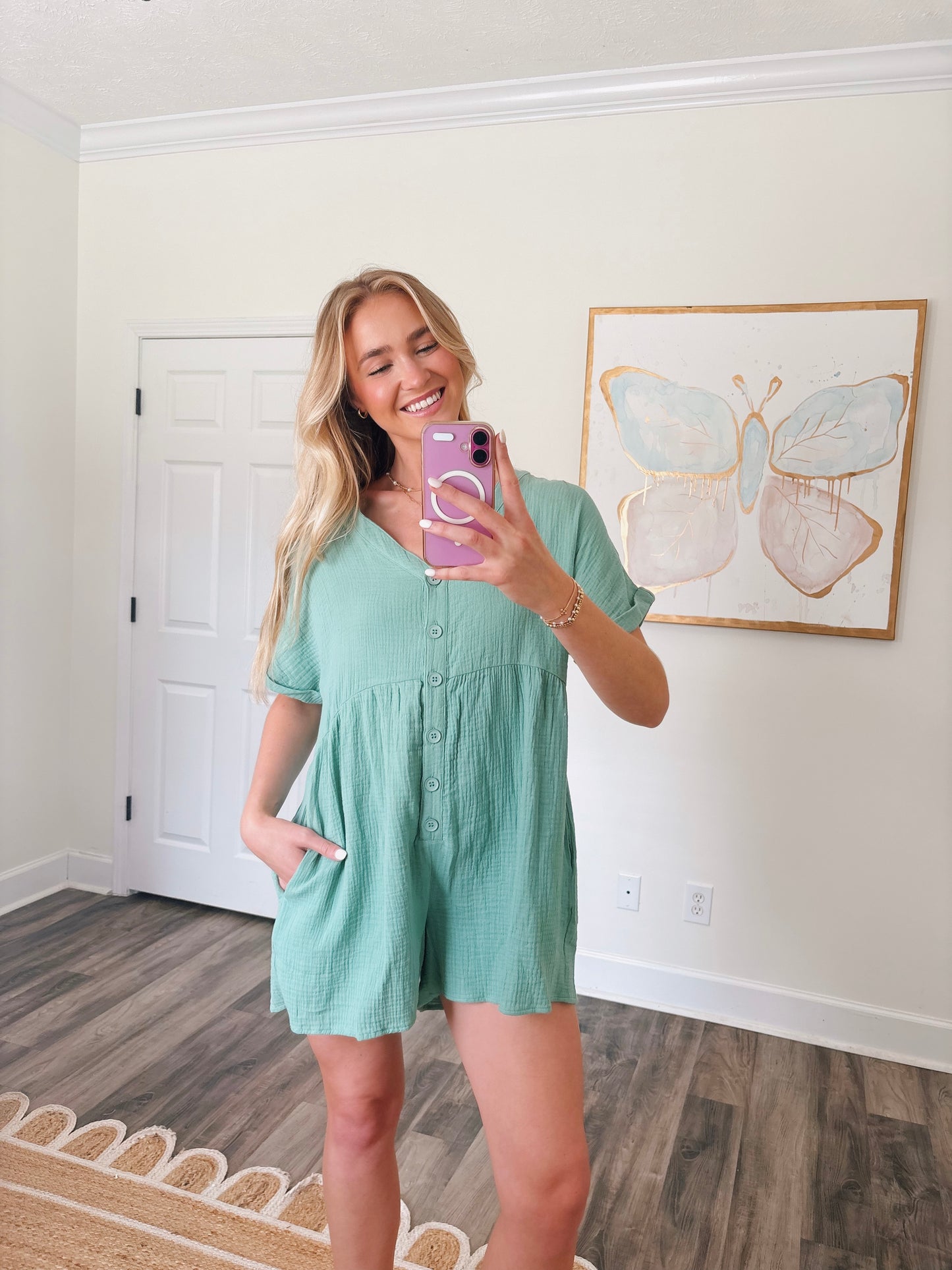 On The Go Romper in Sage