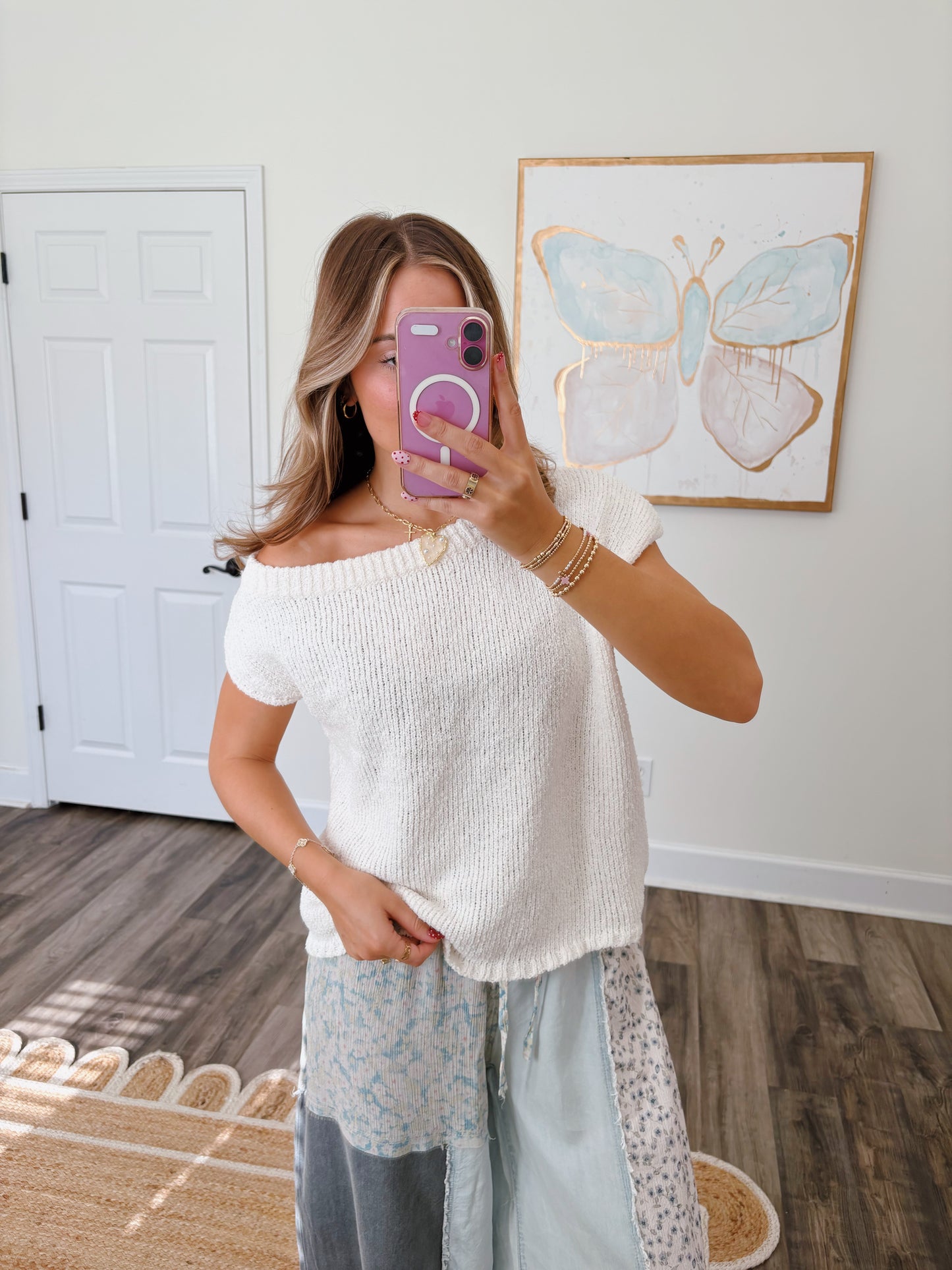Ivory Off The Shoulder Top