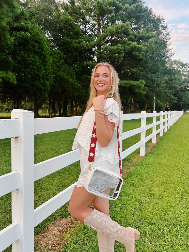 White Eyelet Short Set