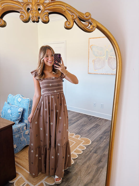 Dreaming Of Fall Embroidered Dress