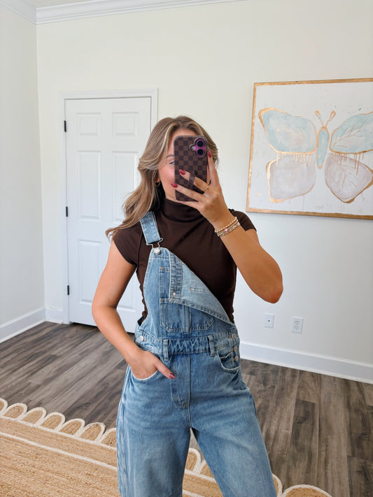 Brown Mock Neck Top