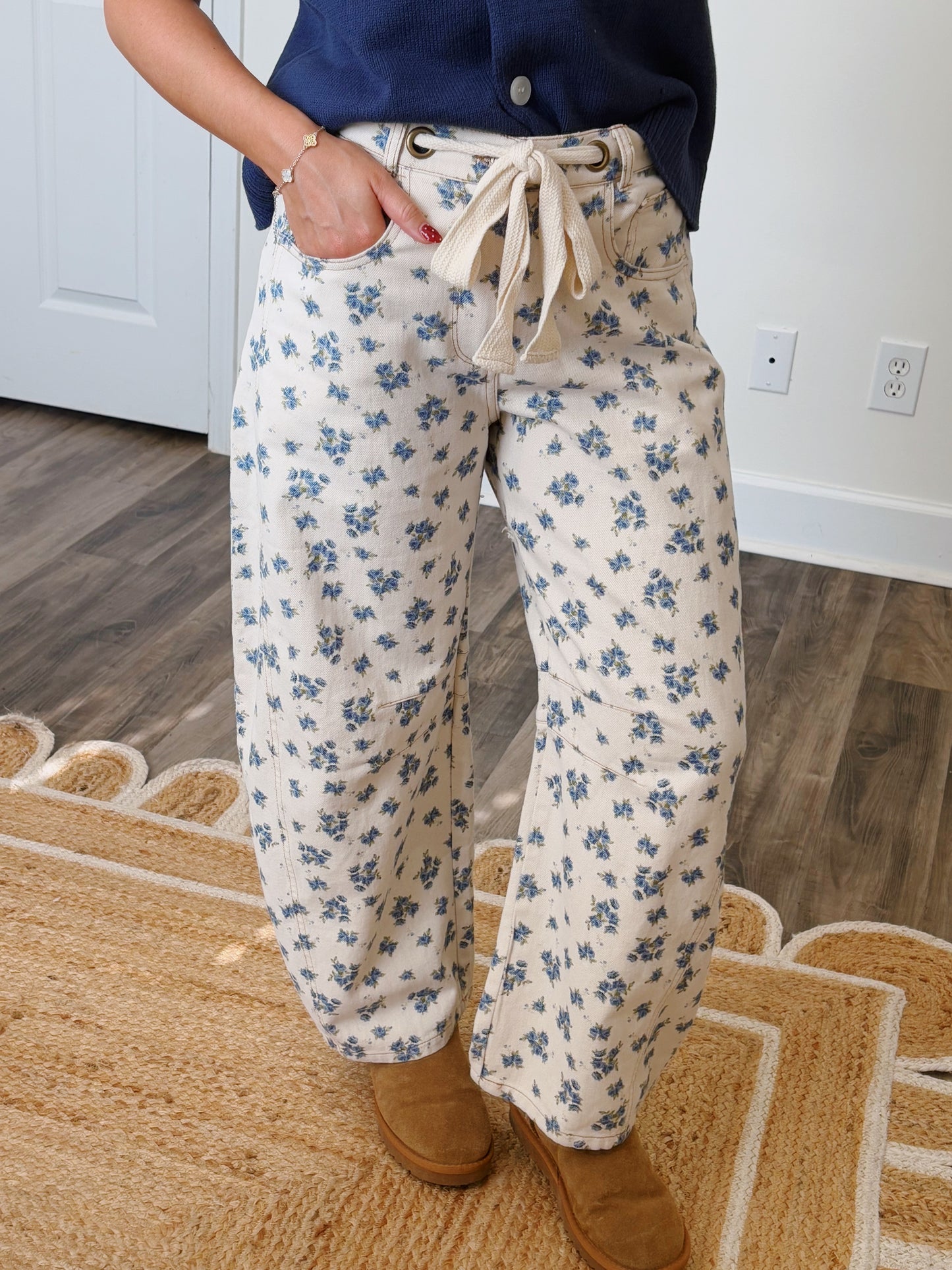 Floral Barrel Jeans