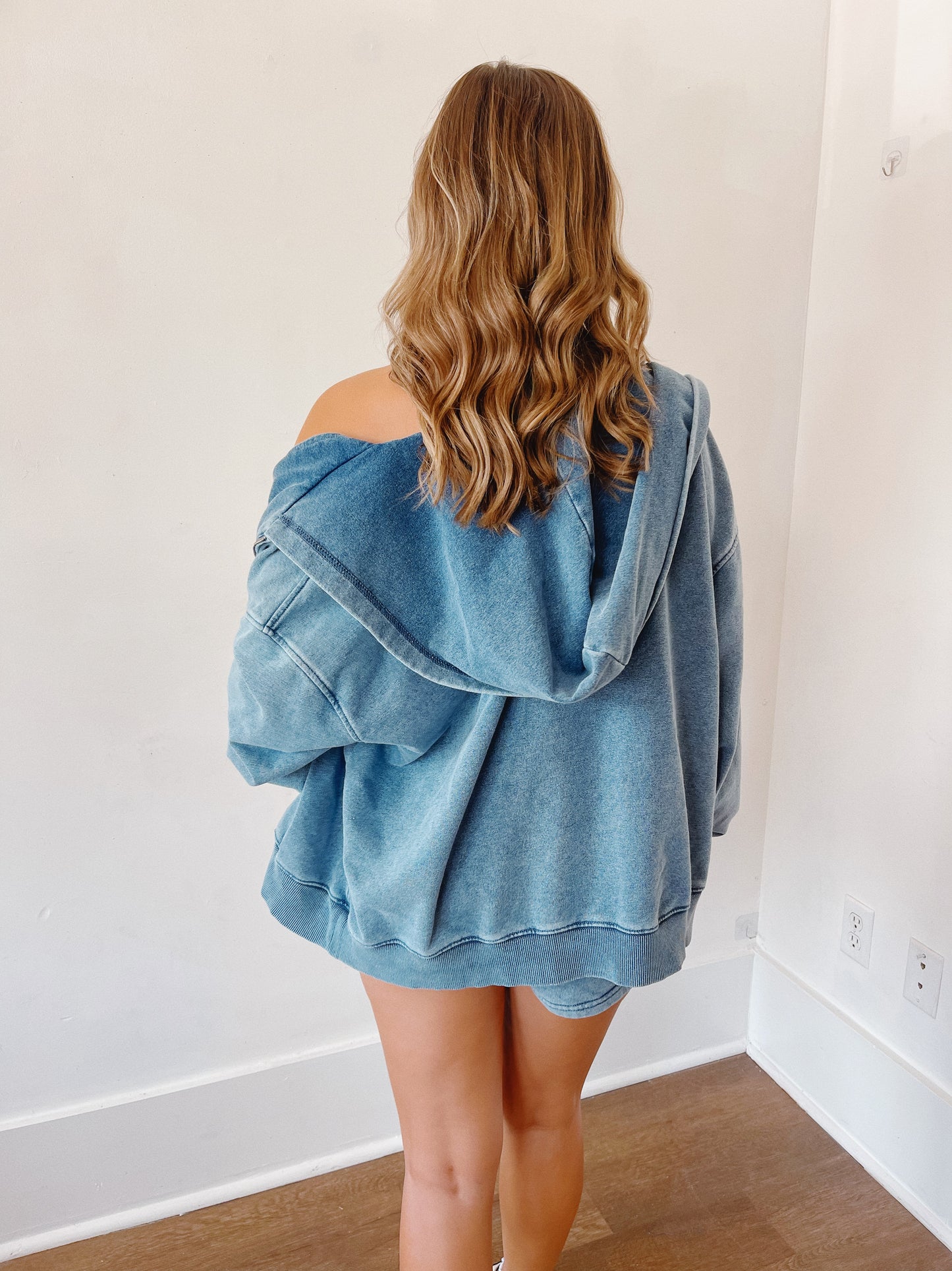 Denim Wash Zip-Up Set