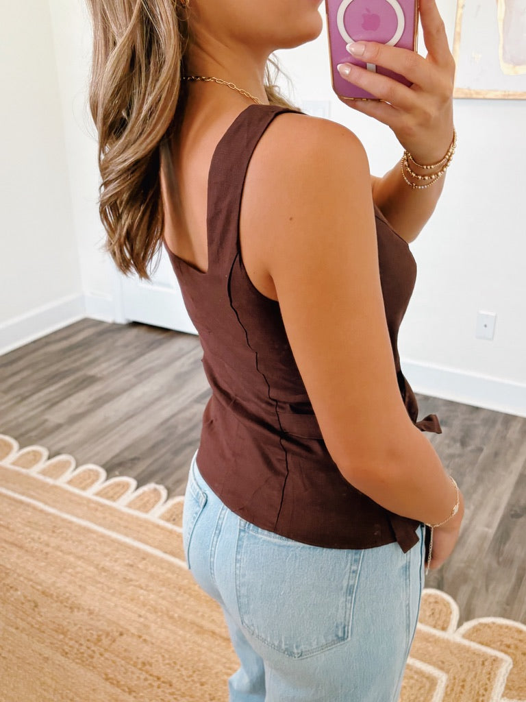 Back To Business Top in Chocolate