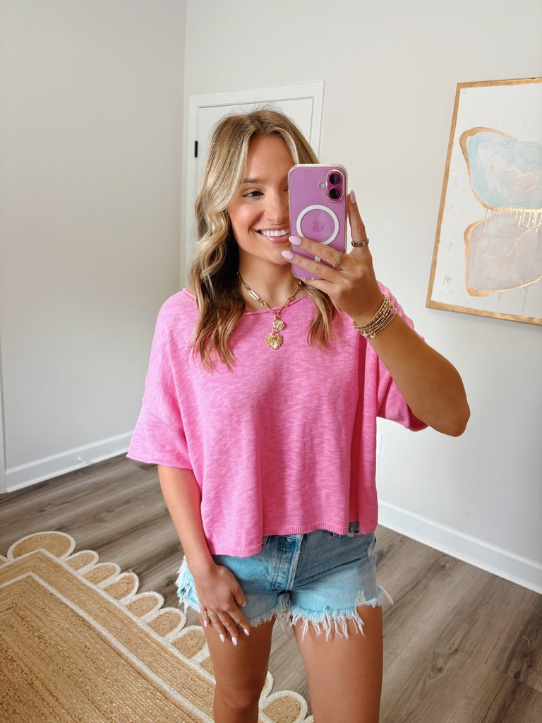 Take It Easy Top Pink
