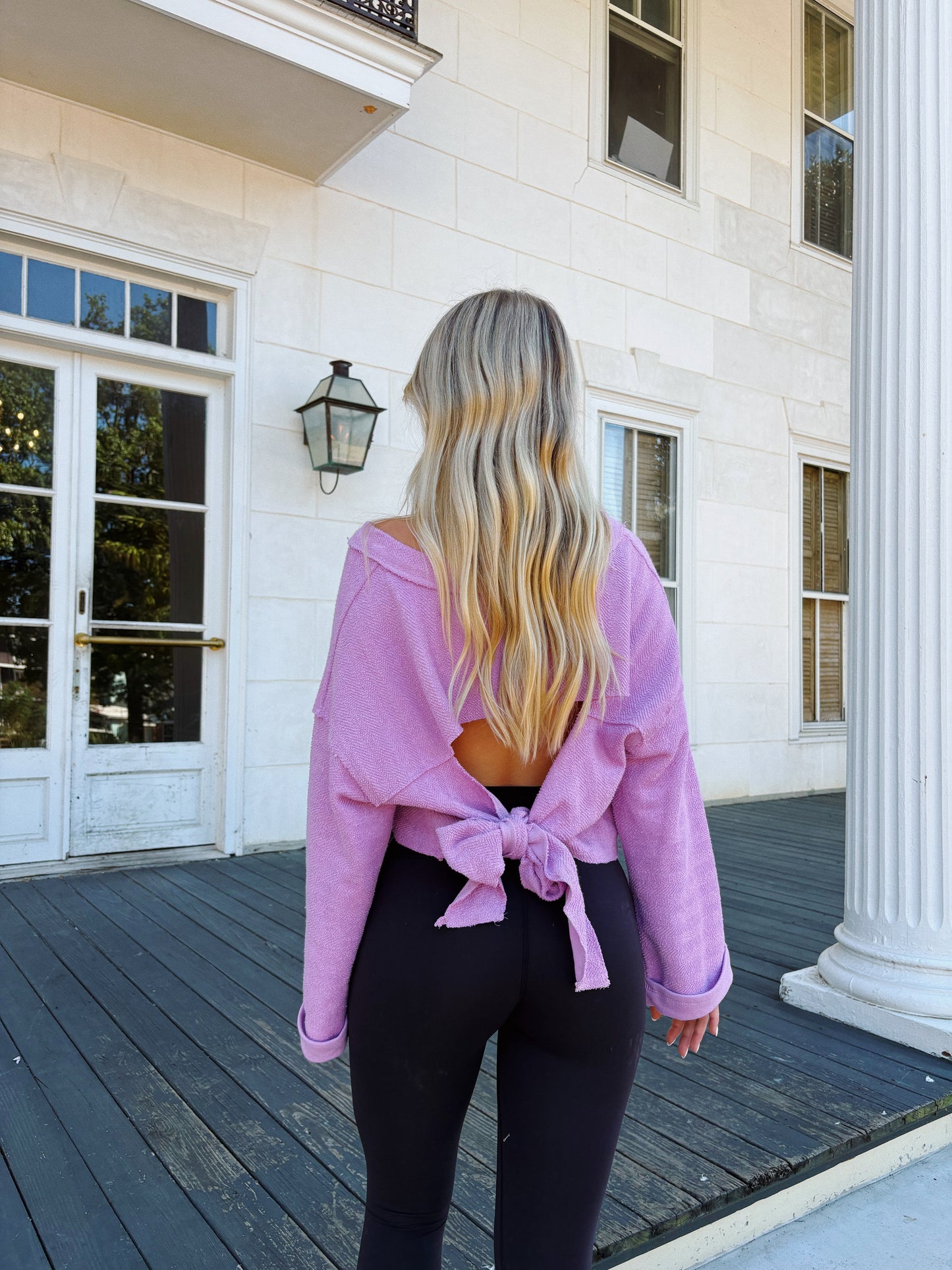 Lilac Slouchy Open Back Top