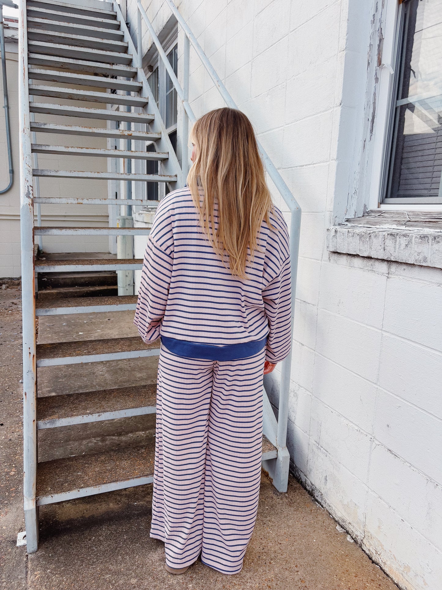 Striped Half-Zip Spring Set