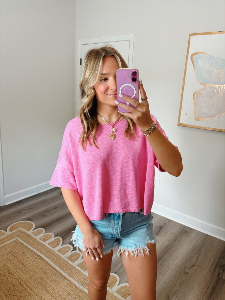 Take It Easy Top Pink