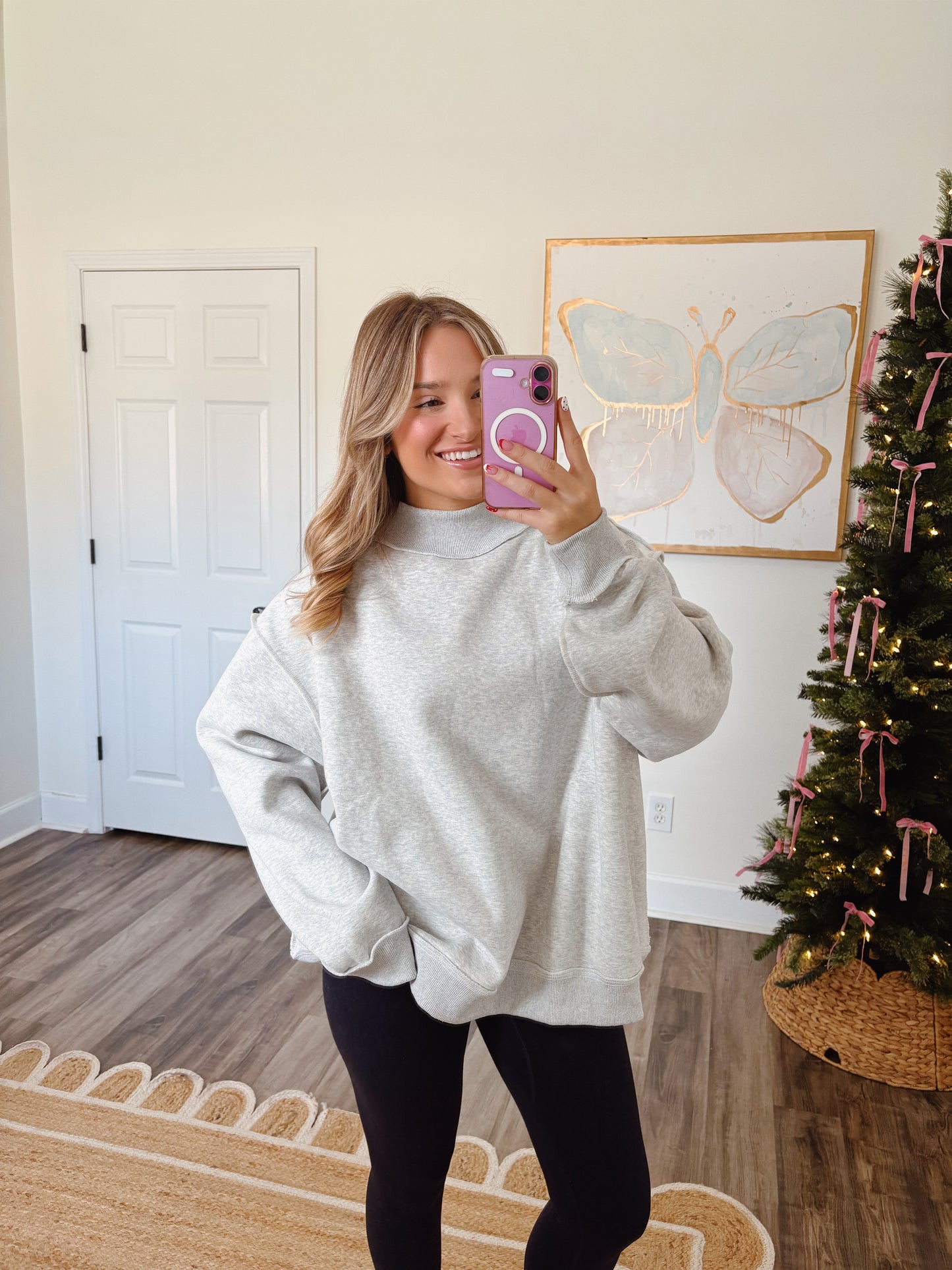 Cozy Days Grey Mockneck