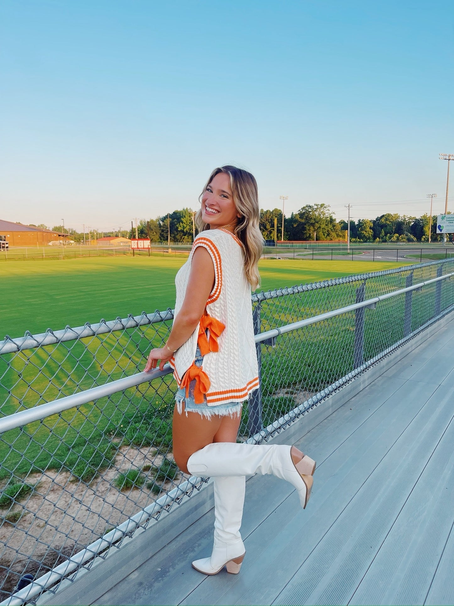 Varsity Knit Orange Vest