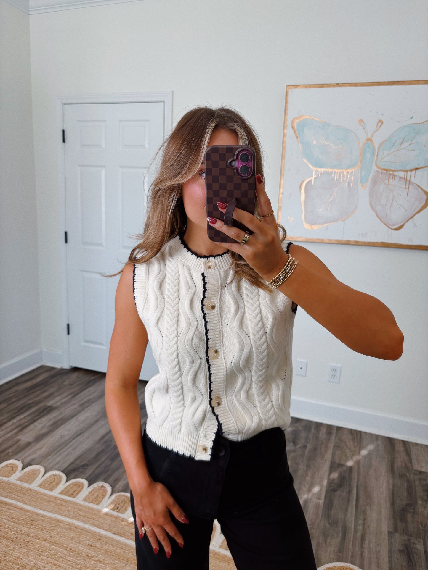 Cable Knit Sweater Vest