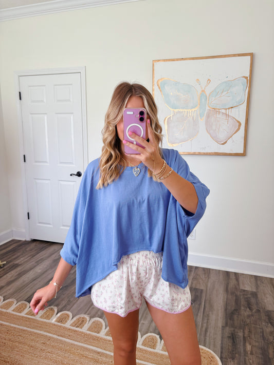 Ditsy Flower Printed Shorts in Pink