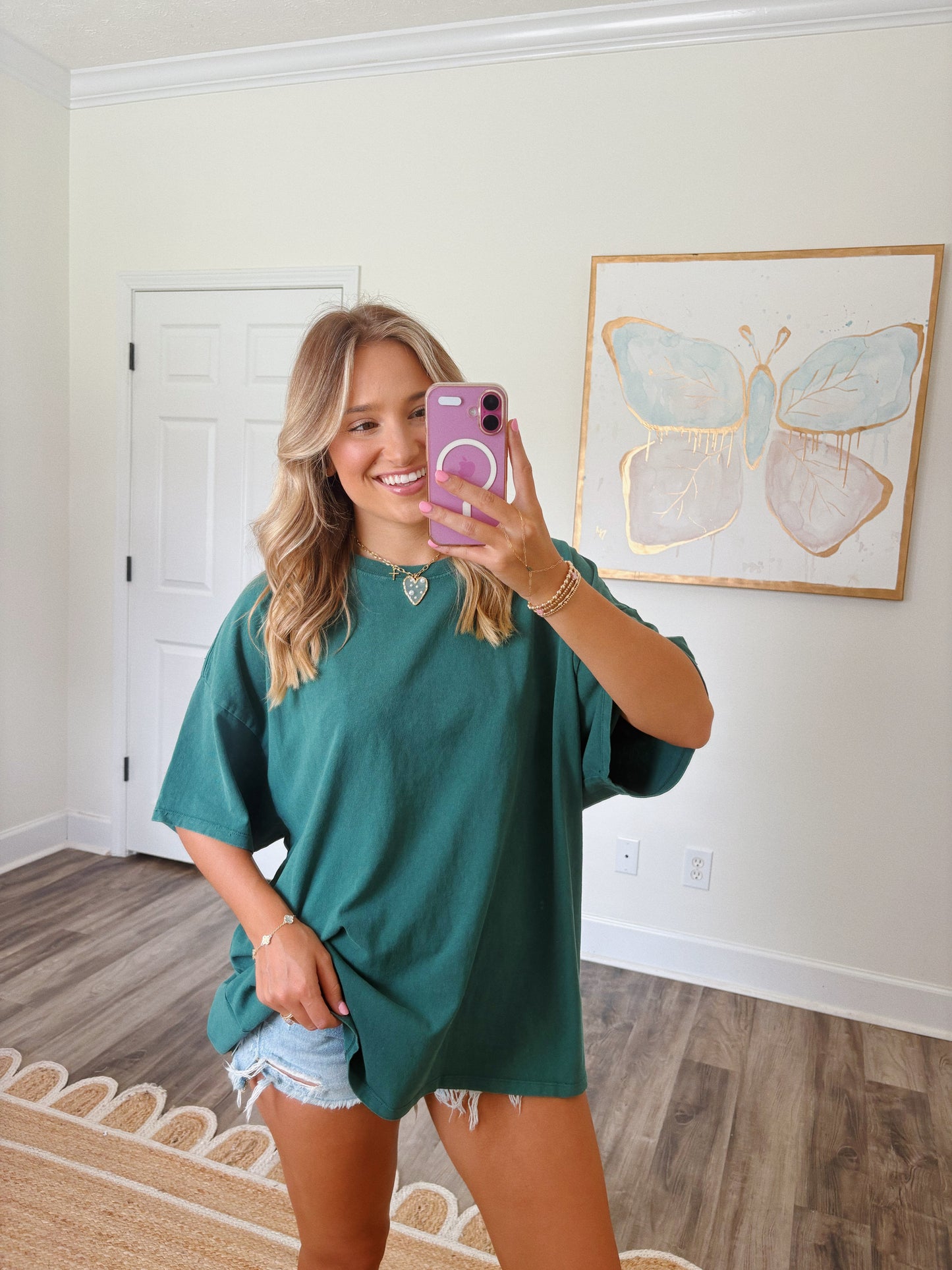 Homebody Oversized Tee in Emerald