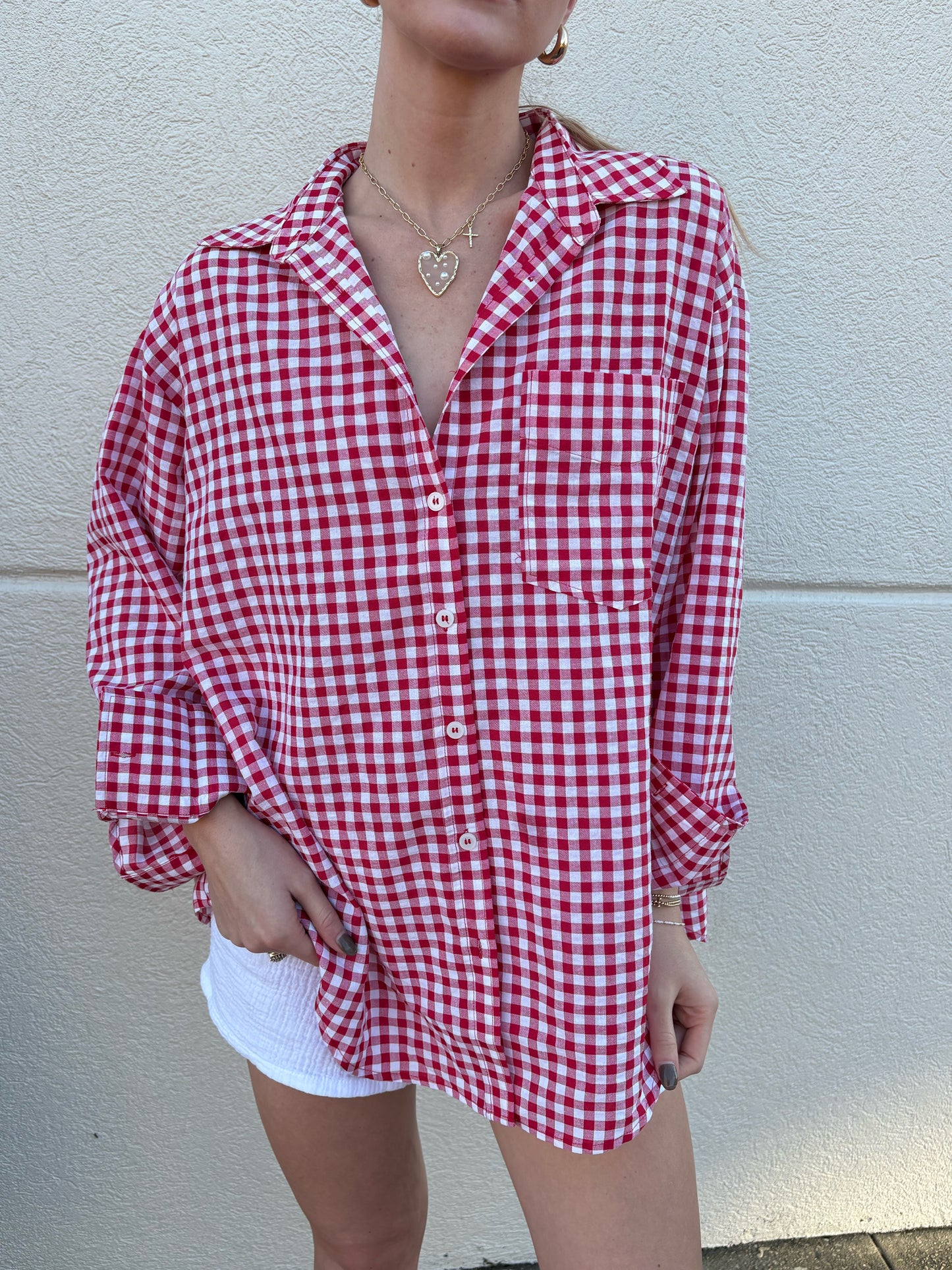 Ruby Gingham Button Down