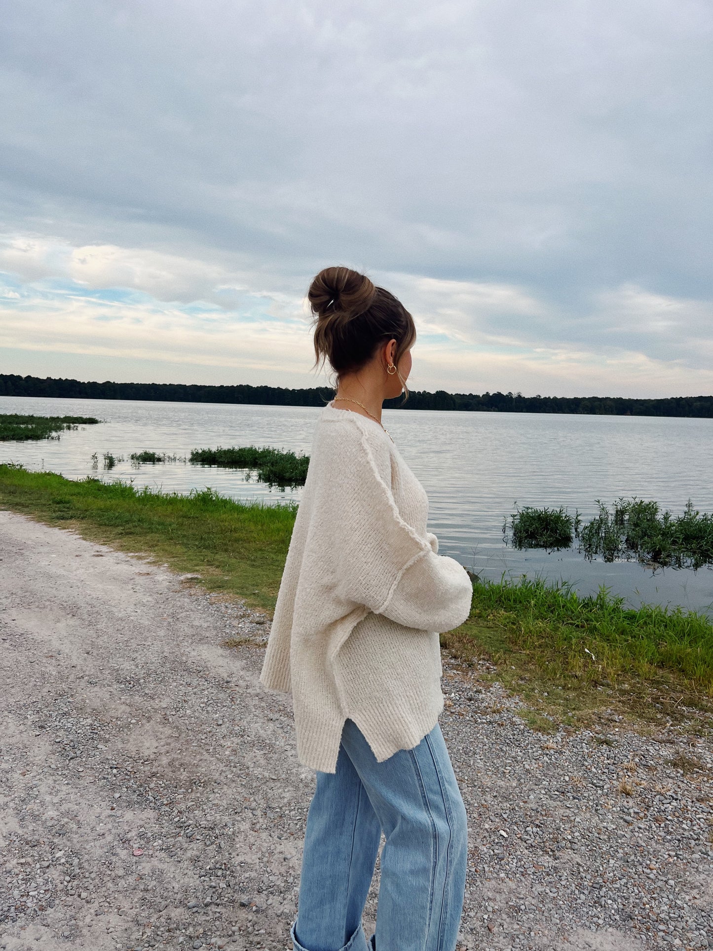 Oversized Poppy Sweater in Ivory