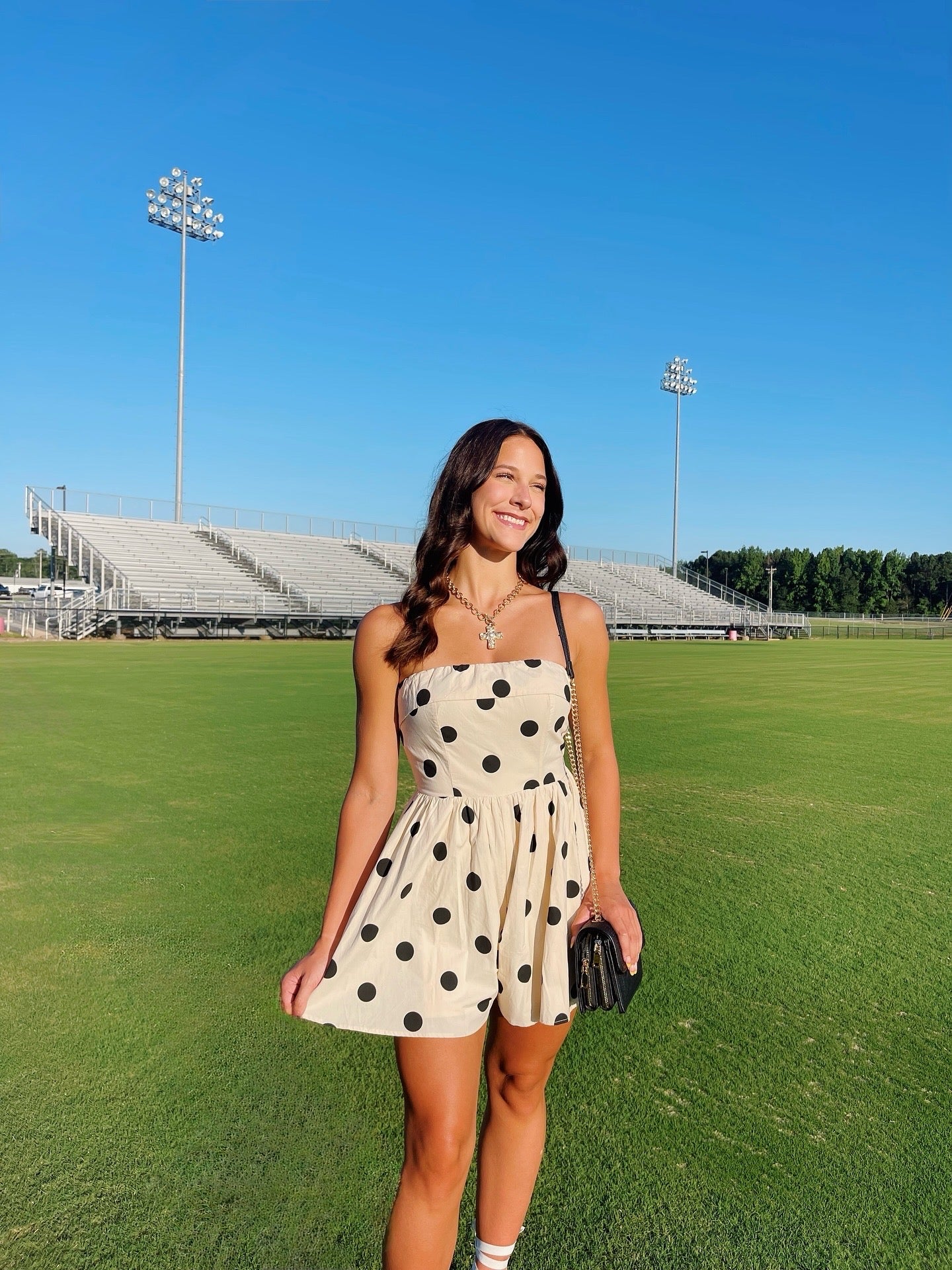 Polka Dot Strapless Romper