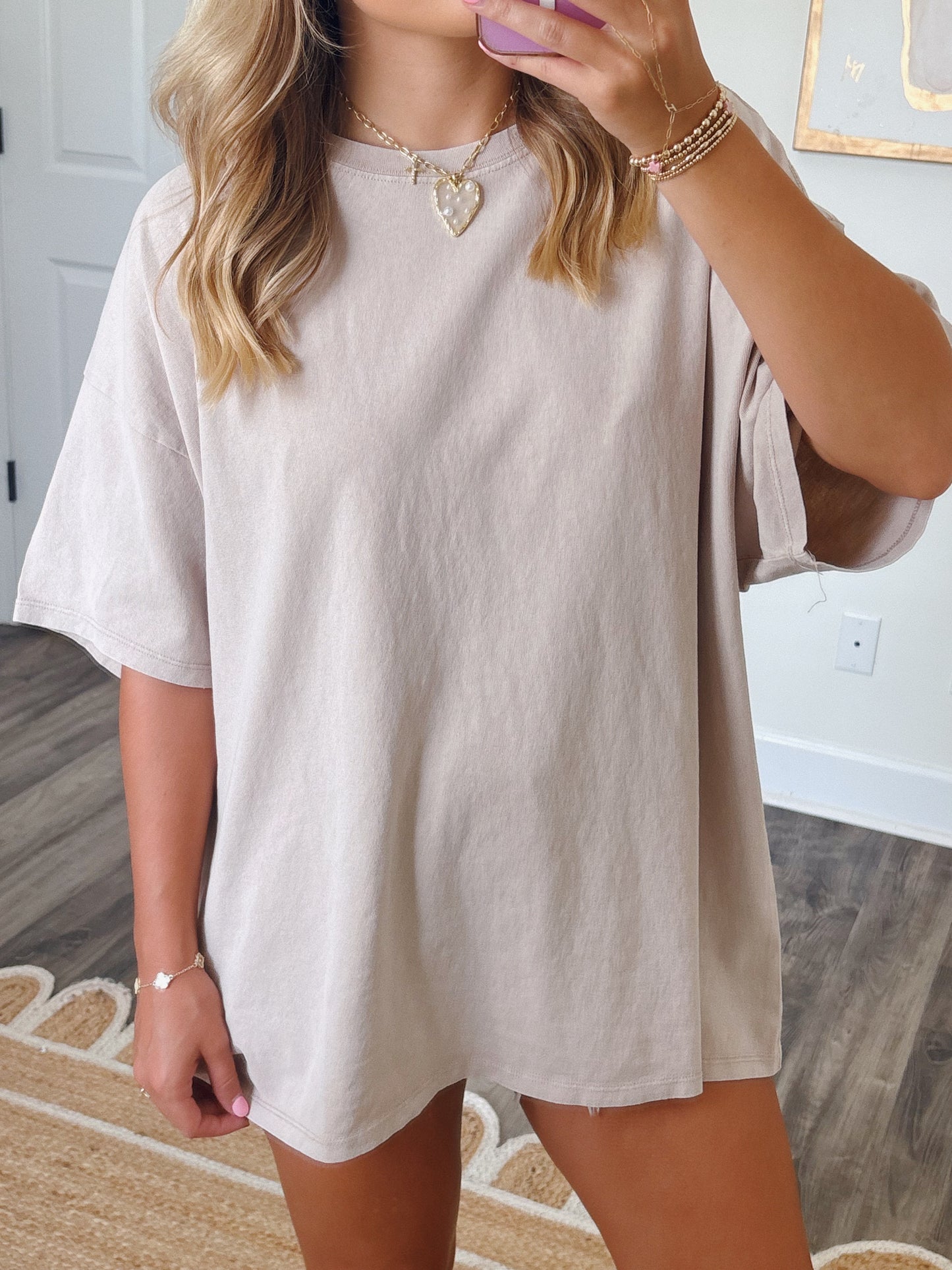 Homebody Oversized Tee in Tan