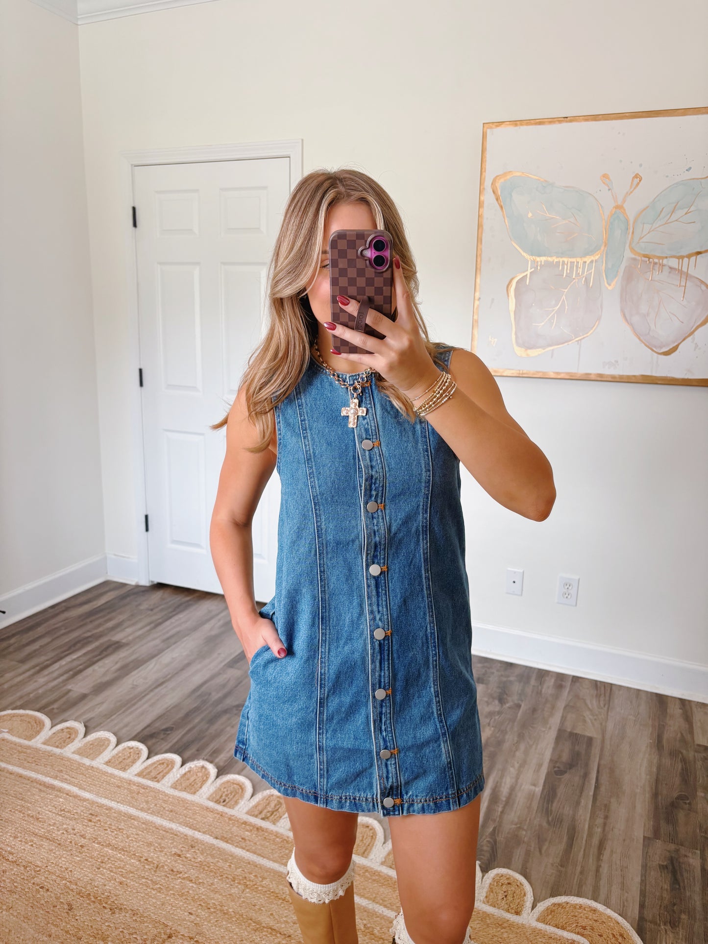 Denim Button Up Dress