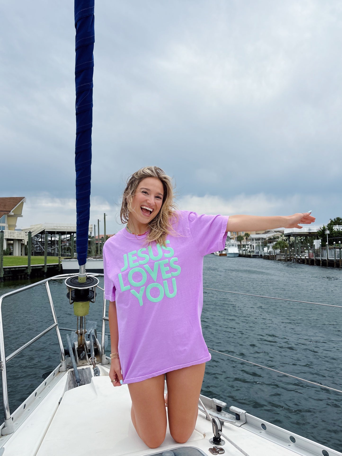 Jesus Loves You Tee Lavender
